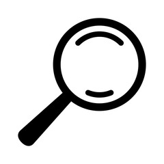 Magnifying glass icon, magnifier or loupe sign. Web search icon.