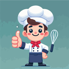 sweet smile chef character vector