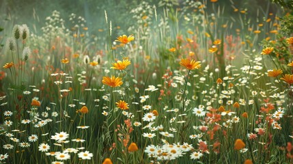 Meadow floral seamless pattern wallpaper