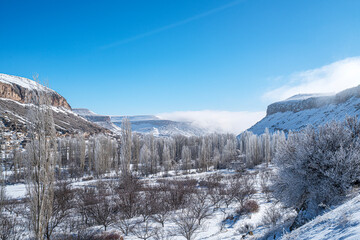 Amazing winter scenes from cappadocia, Turkey
