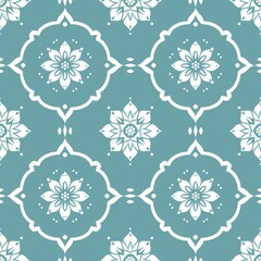 Stylish decorative pattern with repeating abstract floral silhouettes for modern design aesthetics