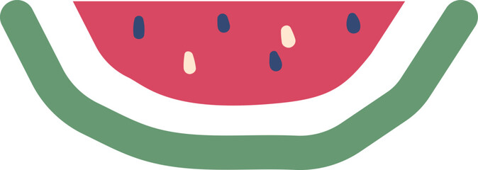 Watermelon slice children art drawing