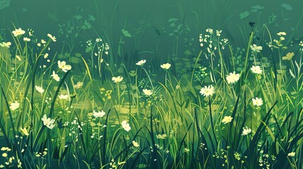 Meadow floral seamless pattern wallpaper