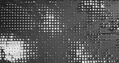 Abstract Cubes Geometric Shapes Black and White Speed Motion Textured Background with Spikes