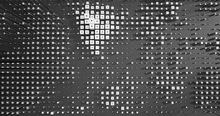 Abstract Cubes Geometric Shapes Black and White Speed Motion Textured Background with Spikes