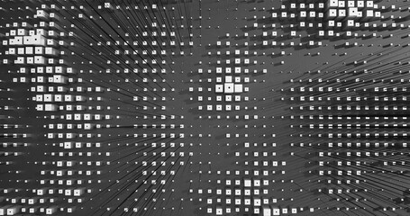 Abstract Cubes Geometric Shapes Black and White Speed Motion Textured Background with Spikes