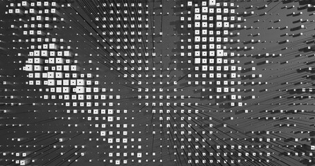 Abstract Cubes Geometric Shapes Black and White Speed Motion Textured Background with Spikes