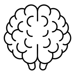 Simplified Brain Symbol in Vector Line Art