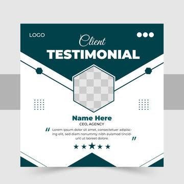 Set of client testimonials or review social media post design, testimonial web banner for social media post