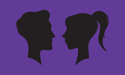 woman hair silhouettes vector illustration