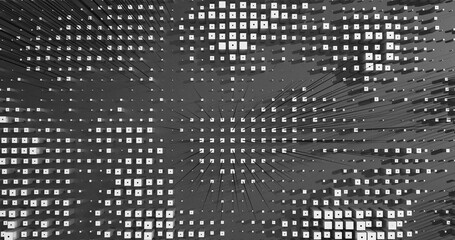Abstract Cubes Geometric Shapes Black and White Speed Motion Textured Background with Spikes