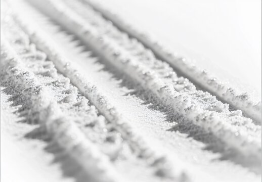 Stunning Close-up of Parallel Tracks in Sparkling Snow