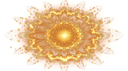 The Golden Radiance A Fractal Flower of Celestial Brilliance