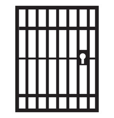 Jail icon vector isolated on white background, logo concept of Jail sign on transparent background, black filled symbol
