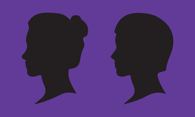 woman hair silhouettes vector illustration