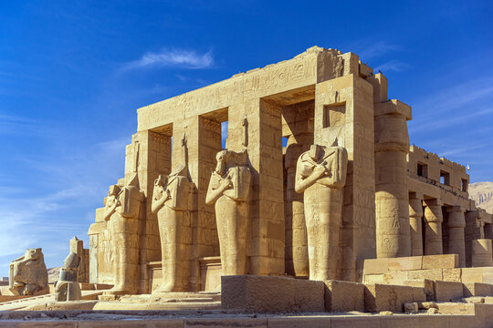 The Temple of Ramesses II called The Ramesseum in Luxor, Egypt.