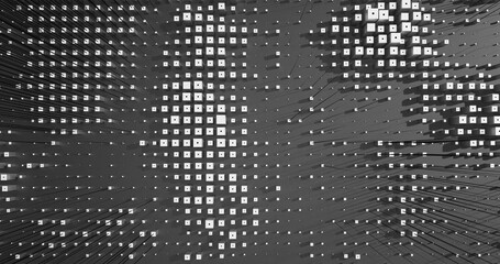 Abstract Cubes Geometric Shapes Black and White Speed Motion Textured Background with Spikes