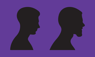 woman hair silhouettes vector illustration