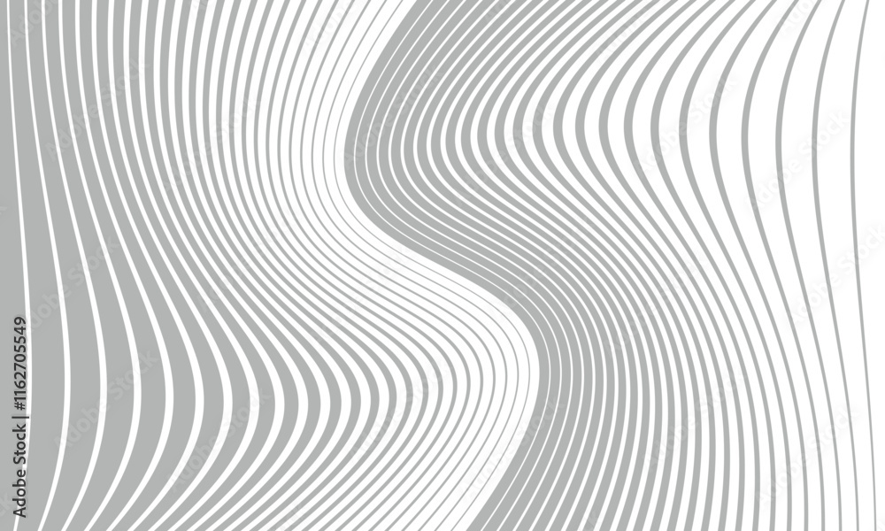 Poster abstract grey big to small repeat line twist pattern art.