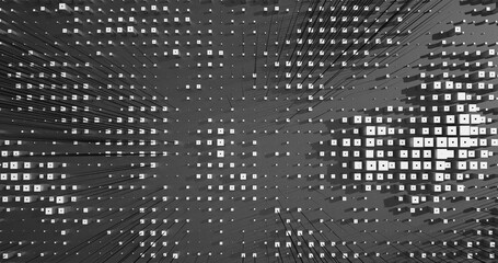 Abstract Cubes Geometric Shapes Black and White Speed Motion Textured Background with Spikes