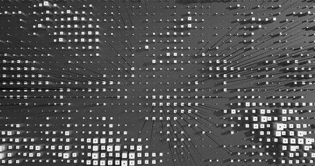 Abstract Cubes Geometric Shapes Black and White Speed Motion Textured Background with Spikes