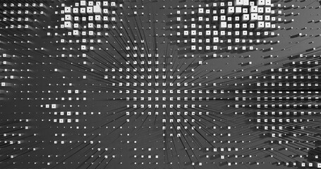 Abstract Cubes Geometric Shapes Black and White Speed Motion Textured Background with Spikes