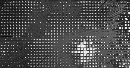 Abstract Cubes Geometric Shapes Black and White Speed Motion Textured Background with Spikes