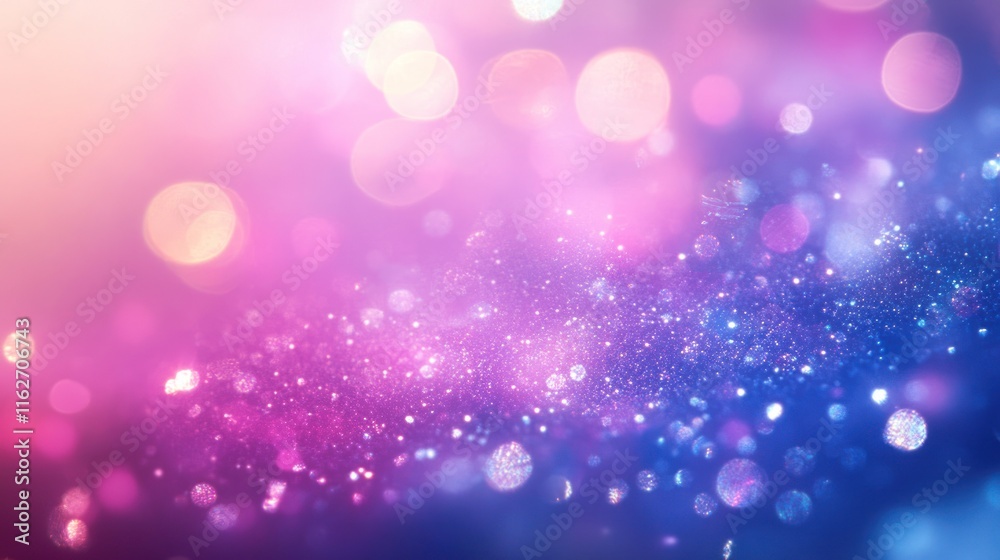 Aufkleber a dreamy, colorful background featuring soft bokeh lights and sparkling effects.