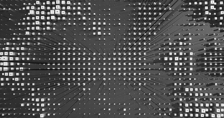 Abstract Cubes Geometric Shapes Black and White Speed Motion Textured Background with Spikes