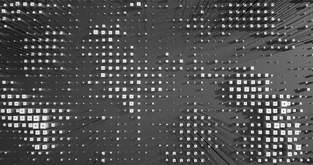 Abstract Cubes Geometric Shapes Black and White Speed Motion Textured Background with Spikes