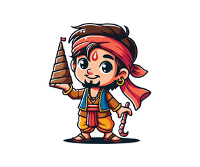 cartoon character vector in white background