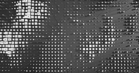 Abstract Cubes Geometric Shapes Black and White Speed Motion Textured Background with Spikes