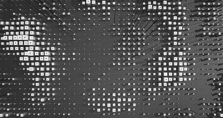 Abstract Cubes Geometric Shapes Black and White Speed Motion Textured Background with Spikes