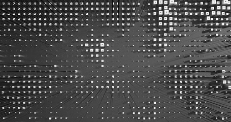 Abstract Cubes Geometric Shapes Black and White Speed Motion Textured Background with Spikes
