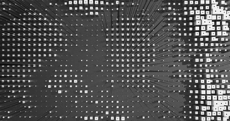Abstract Cubes Geometric Shapes Black and White Speed Motion Textured Background with Spikes