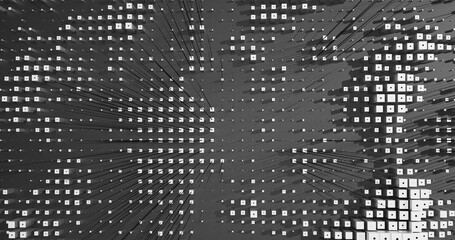 Abstract Cubes Geometric Shapes Black and White Speed Motion Textured Background with Spikes