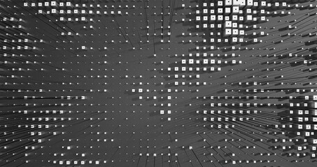 Abstract Cubes Geometric Shapes Black and White Speed Motion Textured Background with Spikes