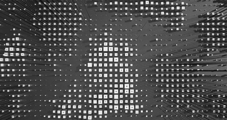 Abstract Cubes Geometric Shapes Black and White Speed Motion Textured Background with Spikes