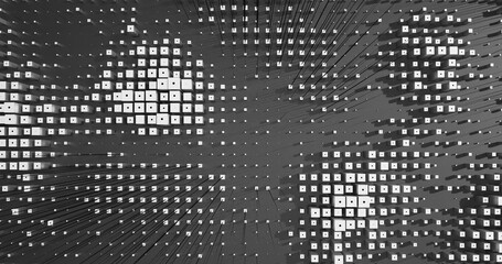 Abstract Cubes Geometric Shapes Black and White Speed Motion Textured Background with Spikes