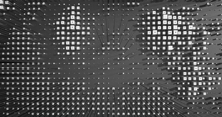 Abstract Cubes Geometric Shapes Black and White Speed Motion Textured Background with Spikes