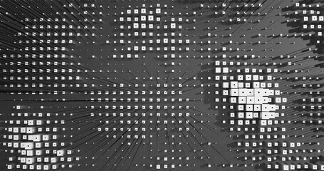 Abstract Cubes Geometric Shapes Black and White Speed Motion Textured Background with Spikes