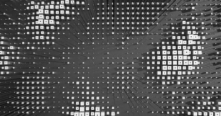 Abstract Cubes Geometric Shapes Black and White Speed Motion Textured Background with Spikes