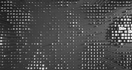 Abstract Cubes Geometric Shapes Black and White Speed Motion Textured Background with Spikes