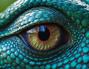 Obraz premium Dragon eye fantasy illustration. Digital art. Ai generated image