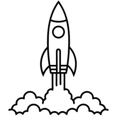 Sleek Rocket Ignition Vector Illustration