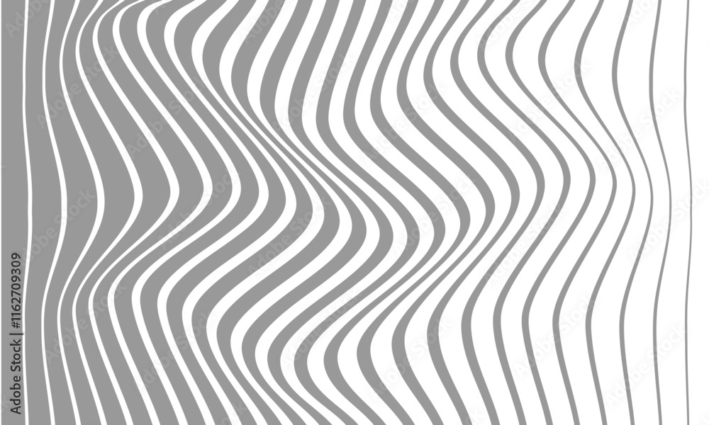 Aufkleber abstract grey big to small wave line pattern.