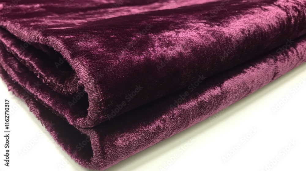 Aufkleber a folded piece of plush, deep purple fabric showcasing its soft texture and rich color.