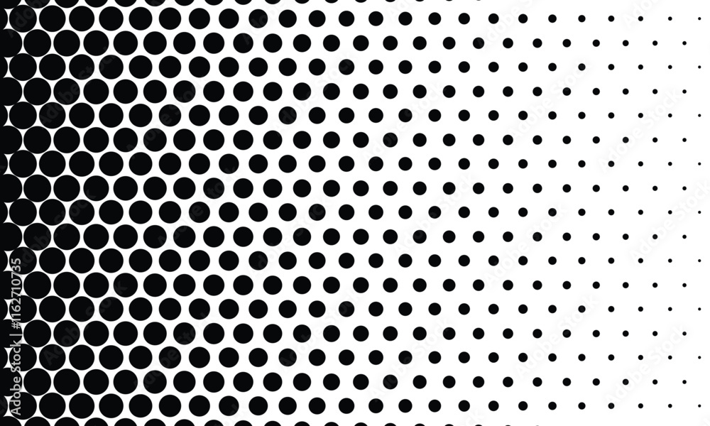 Poster abstract black big to small dot pattern.