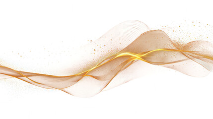 Abstract Golden Waves with Sparkling Particles and Delicate Background Design