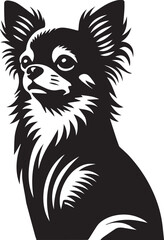 black and cartoon illustration of a dog